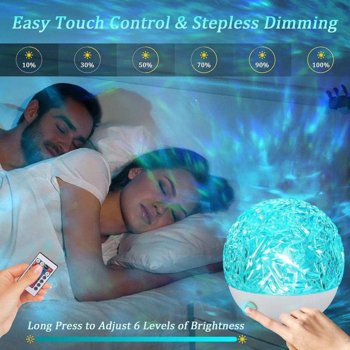 Projector - Starry Sky Lamp - 16 Color LED - Wave Lamp - Decorative Projector - With Remote Control - For Bedroom — image 5