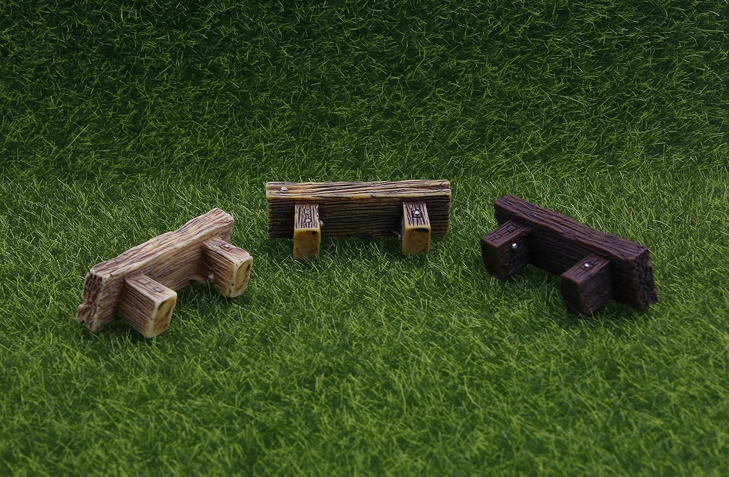 3Pcs Mini Resin Bench Miniature Fairy Garden Bench Dollhouse Accessories Statue DIY Decor Gift โ image 5