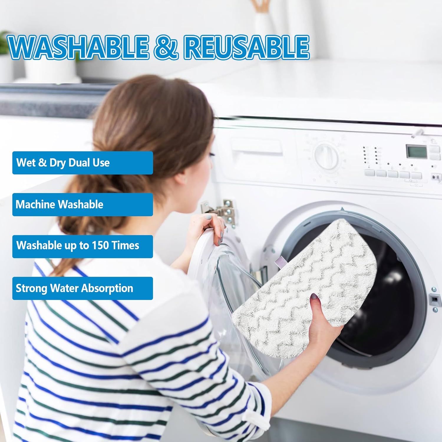 4 Pack Steam Mop Pads Replacement or Bissell Powerresh Steam Mop 1940 1440 1544 1806 2075 Series, Model 5938 19402 19404 19408 19409 1940A 1940 1940Q 1940T — image 6