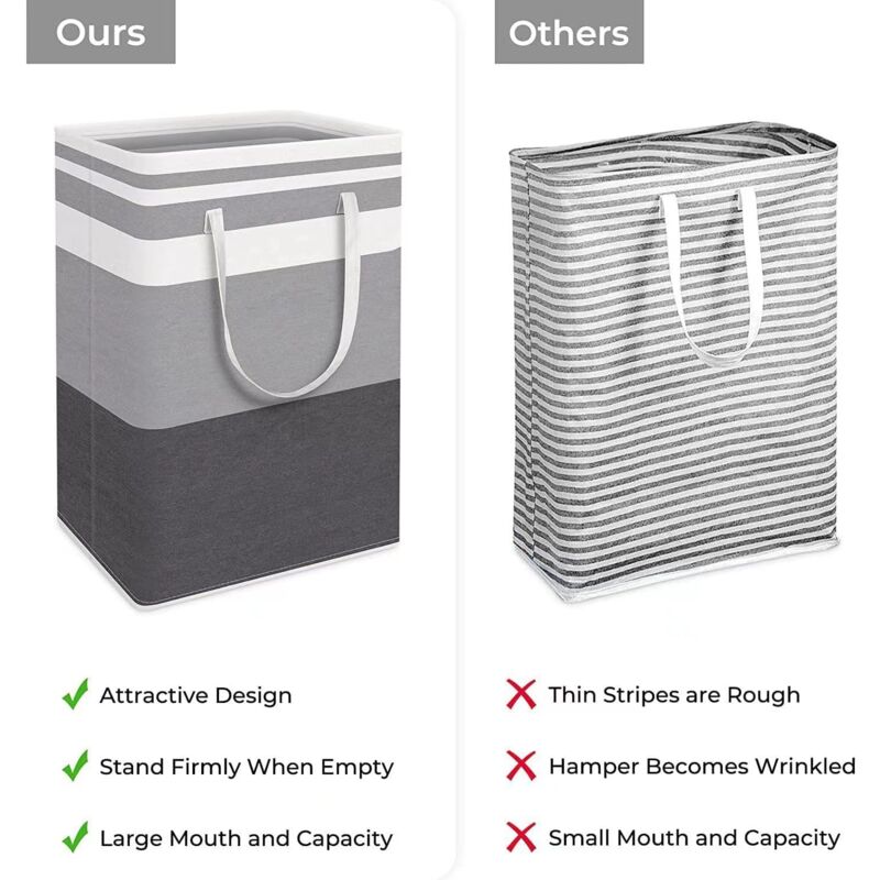 2 Pack Large Foldable Laundry Basket With Easy Carry Handles, Waterproof And Extended Handles For Storing And Carrying — image 4
