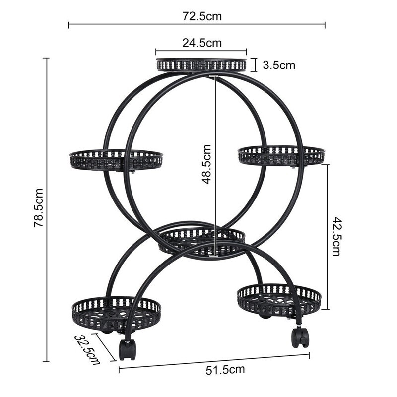 4 Layer 6 Pots Metal Plant Stand Flower Holder Rack Display Holder Shelf Garden — image 3