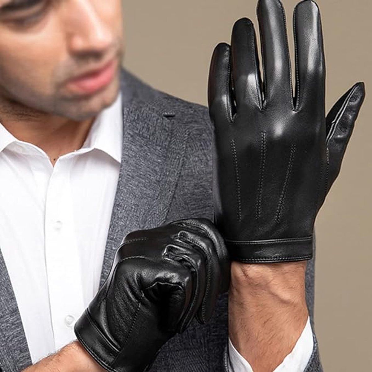 Men's Gloves, Touchscreen Gloves, Windproof and Good Fit, Travel and Daily Winter Wear, XL, Black — image 2