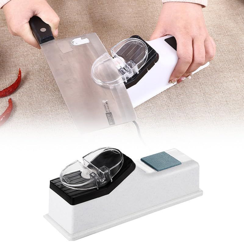 Electric Knife Sharpener, USB Interface Knife Sharpener, Adjustable Electric Knife Sharpeners with Protective Cover Home Kitchen