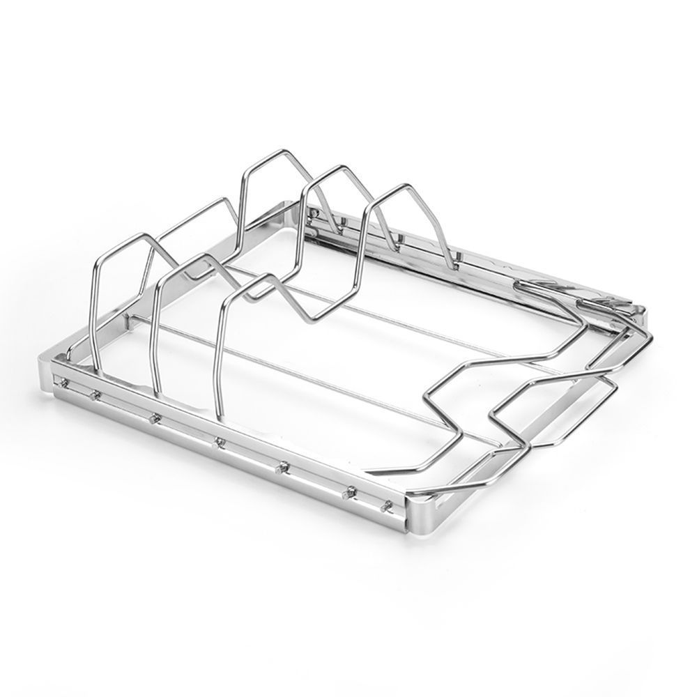 Stainless Steel 4 Slots Rib Racks for Grilling, Foldable Roasting Rack Easy to Use and Clean, Premium Durable Rib Rack Smoker Accessories (1-Pcs) โ image 2