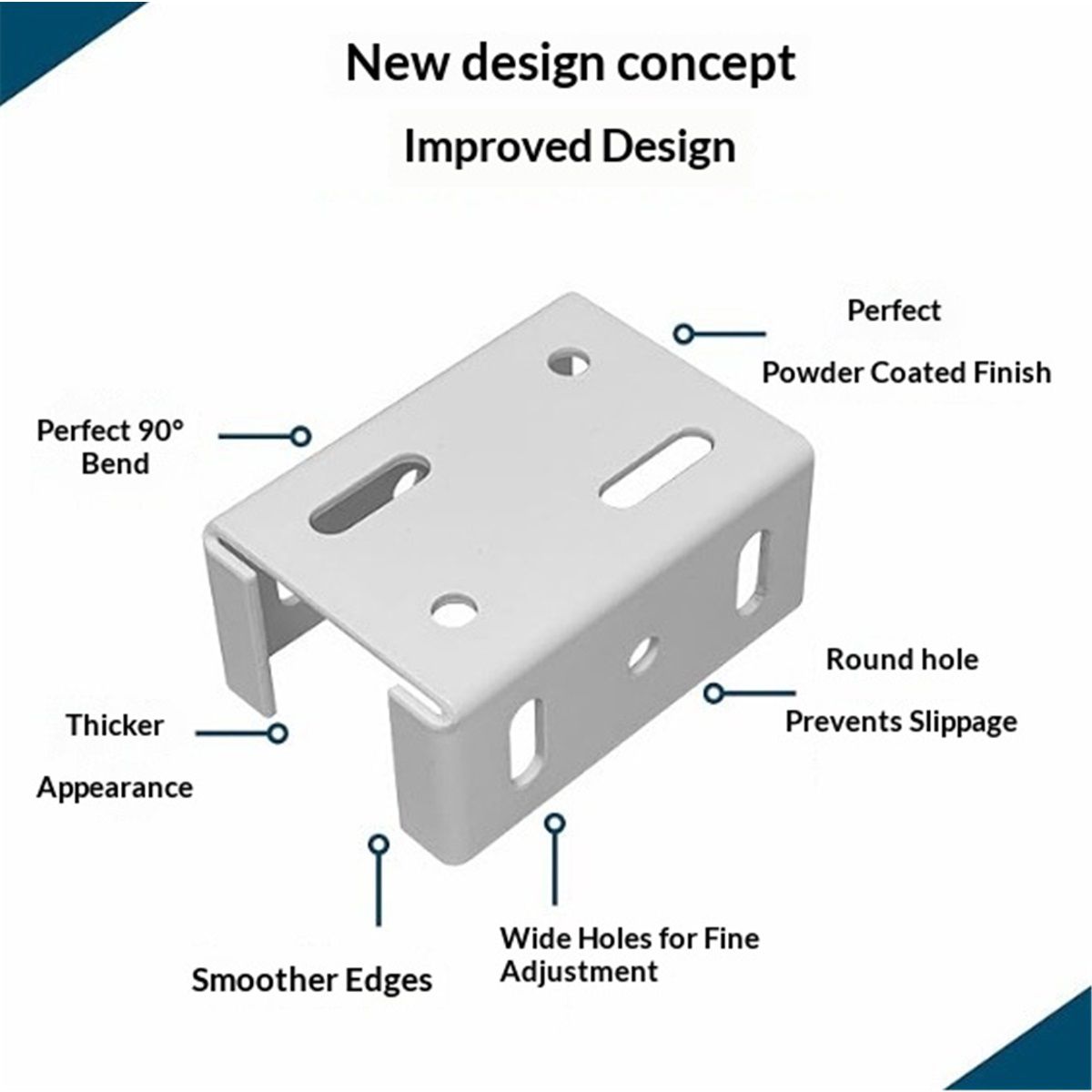White Aluminum Fence Bracket for Vinyl Fencing,Heavy Duty Replacement for 2.75in Bracket,Fence Bracket Used for Connecting Panel to Post,Vinyl Fence Parts(8Pcs โ image 3
