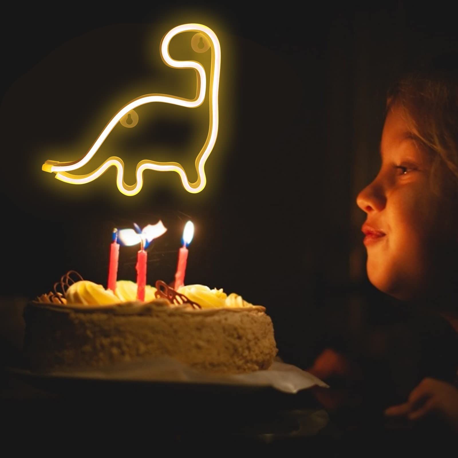 Dinosaur Neon Sign Led Light Wall Decoration Room Decor Cute Night Light Gift Children Kids Girl Gift Birthday Party Light — image 3