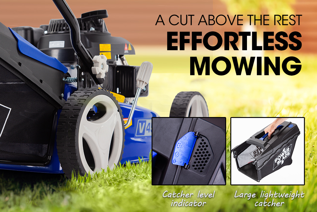 POWERBLADE Lawn Mower 139CC 17 - Petrol Powered Push Lawnmower 4 Stroke Engine — image 5