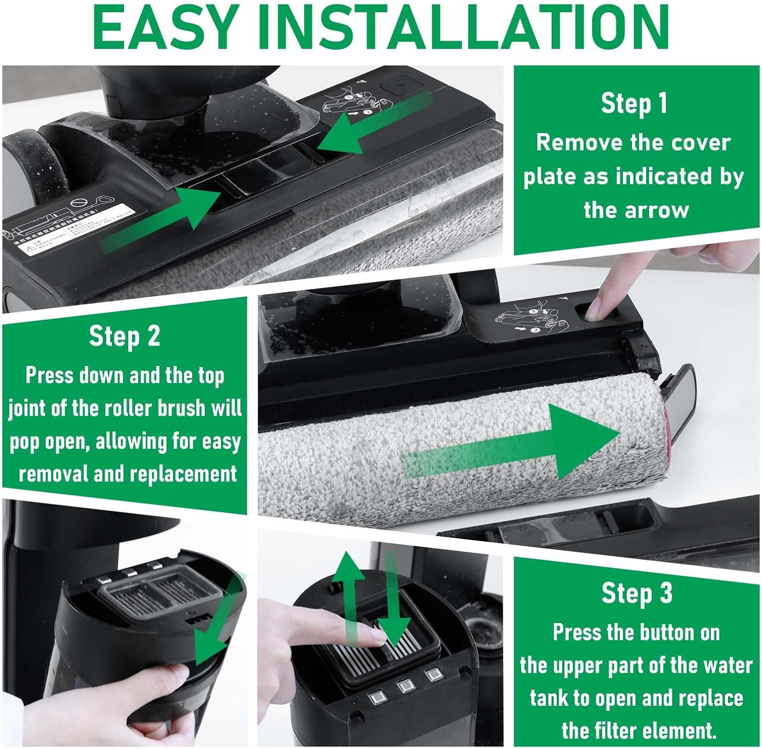 H12 Pro Replacement Brh Rollers and HEPA Filter Kits Compatible with Dreame H12 Pro, H12 Dual, G10 Pro Cordless Wet and Dry Vacuum Cleaner Replacement Parts — image 6