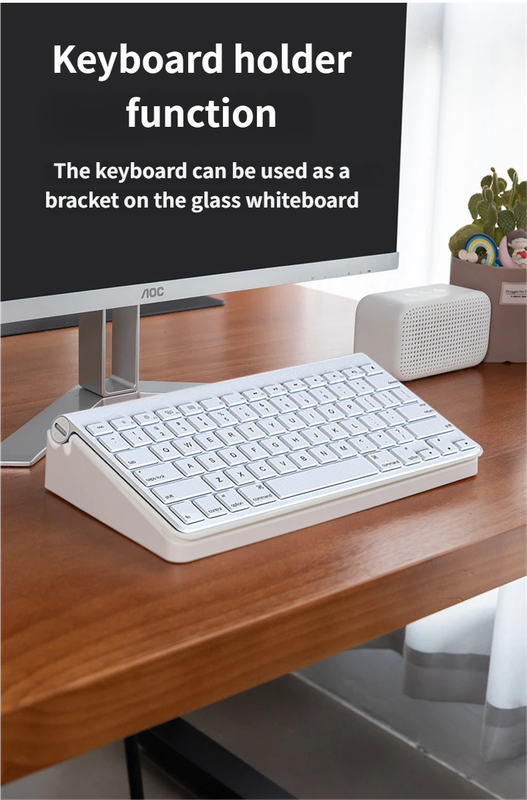 White Slanted Glass Memo Board & Desktop Organizer with 2 Markers & Residue-Free Eraser - Computer Keyboard Stand Dry Erase Notepad โ image 5