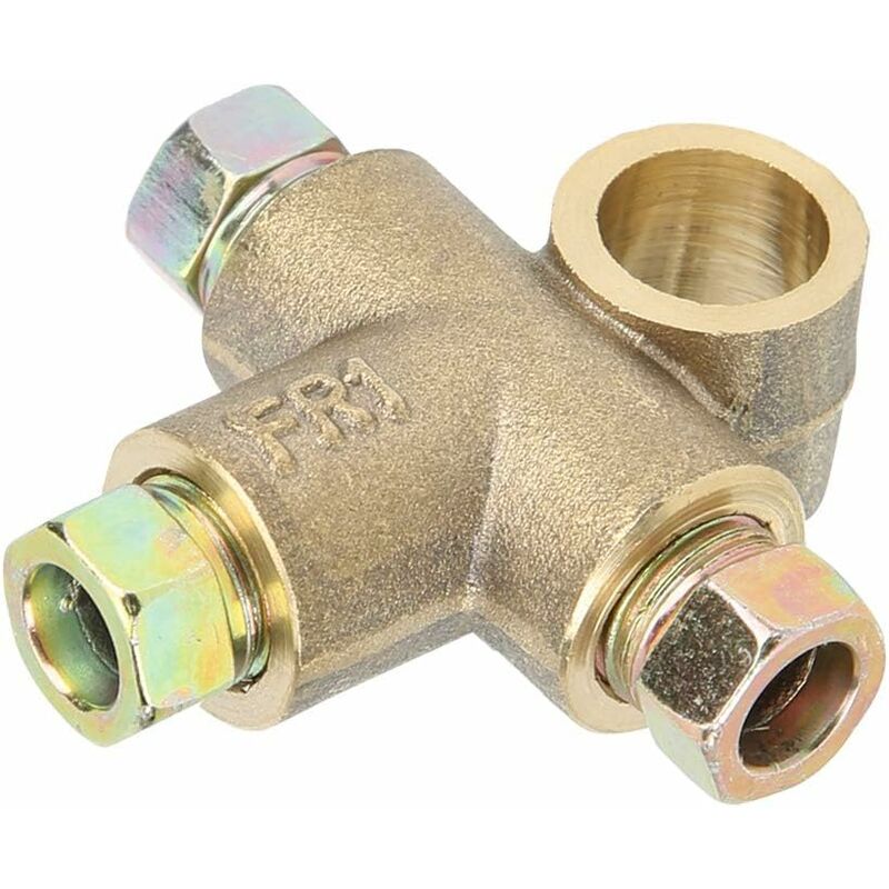 Brake Line Tee Pipe Connector T Shape 3 Way Adapter With 3 Male Nuts Short Union M10 3/16 Inch 10Mm Hose+3 Way Brake โ image 3