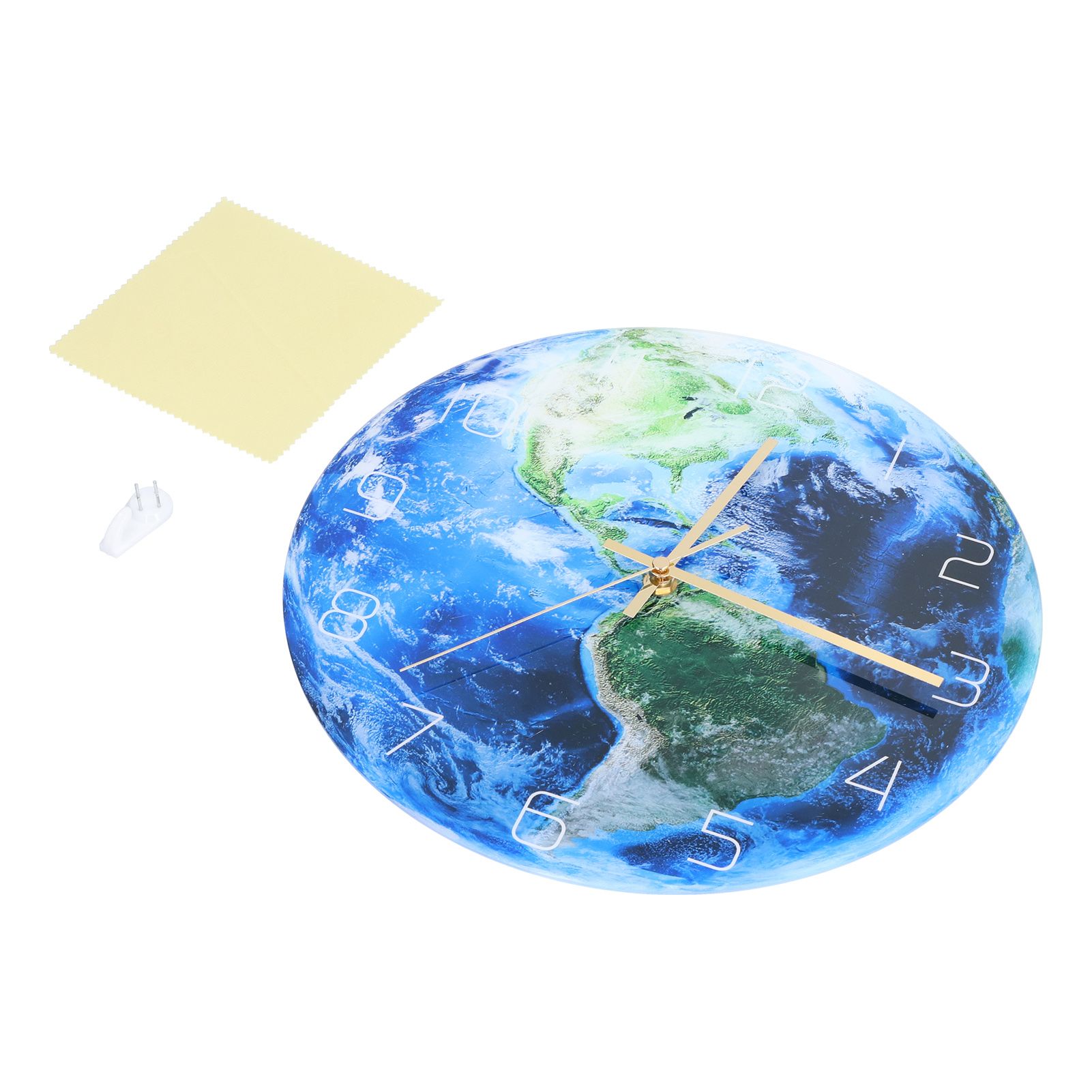 Earth Wall Clock Acrylic Silent Movement Accurate Cutting Stable Non Ticking Space Science Clock for Home Coffee Shop — image 2
