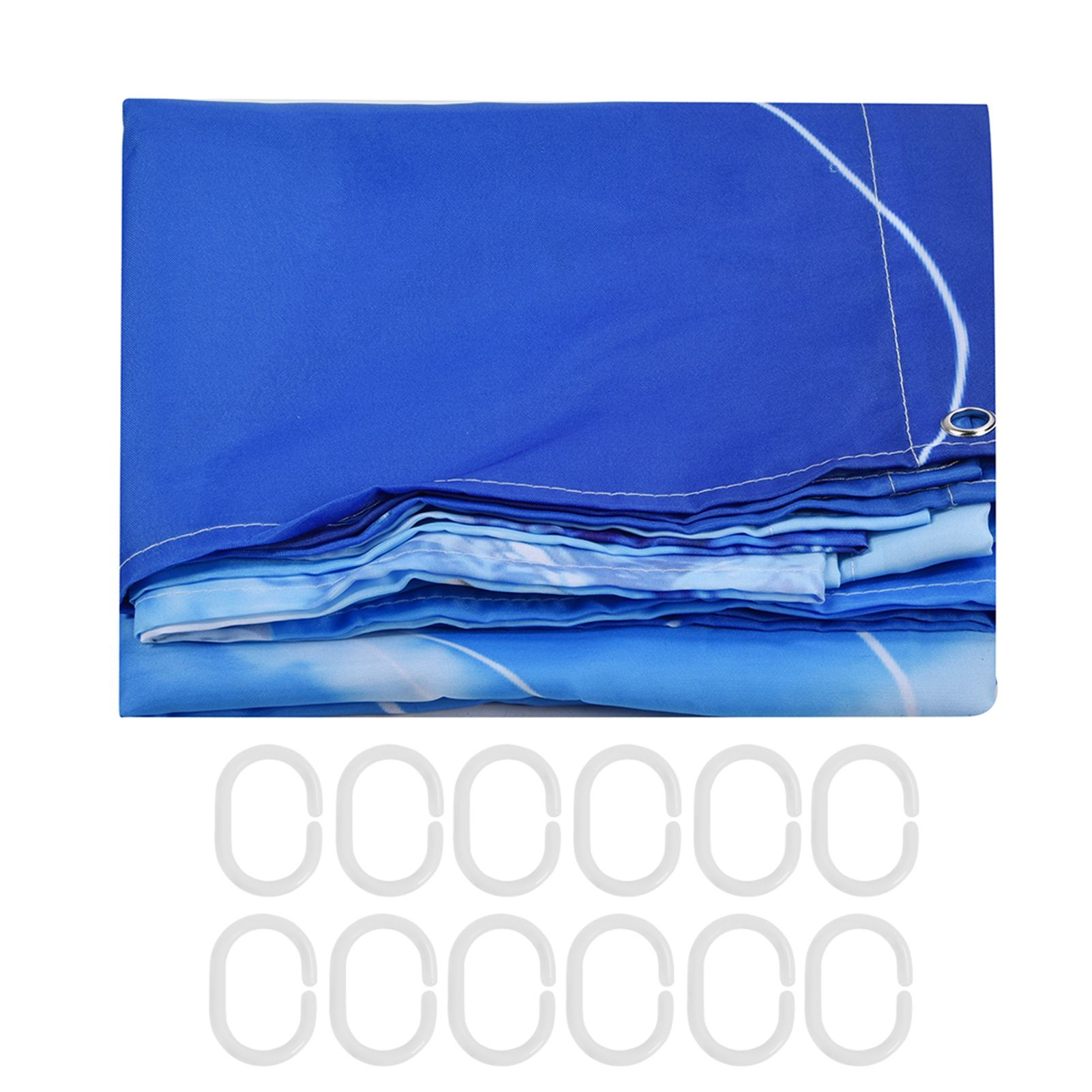 Shower Curtain Polyester Fiber Waterproof Colorful Printing with 12pcs Hook for Home Bathroom180x 200cm โ image 2