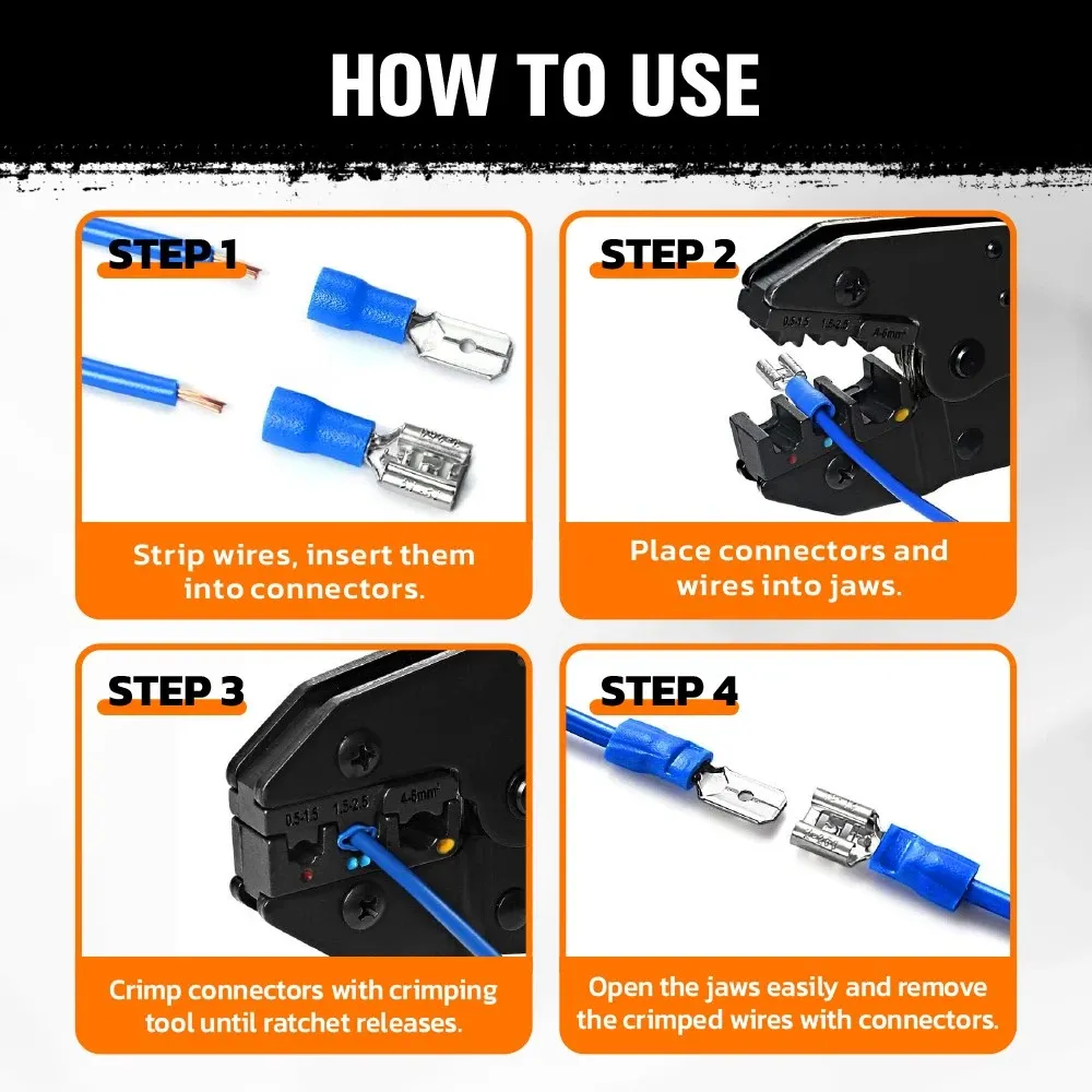 HORUSDY 200PCS Crimp Terminals Wire Connector Kit Spade Ring Butt for Car Wiring โ image 6