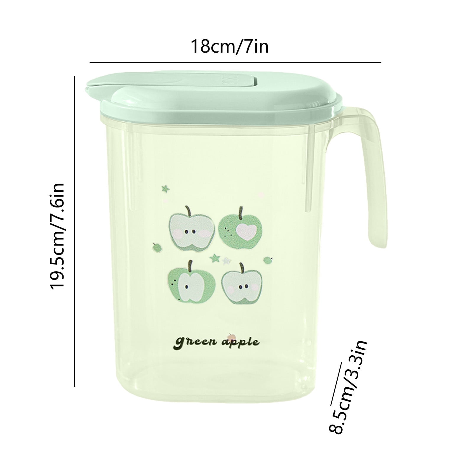 Water Pitcher with Lid, 2 L Plastic Pitcher for Tea & Juice Water, Hot/Cold Water Jug, Tea Pitcher, Juice Pitcher, 13.5 x 7.2 x 4.7 Inch Z-9-Green โ image 3