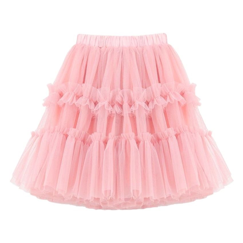 Girls Princess Skirt Polyester Ruffled Summer White 140cm — image 2