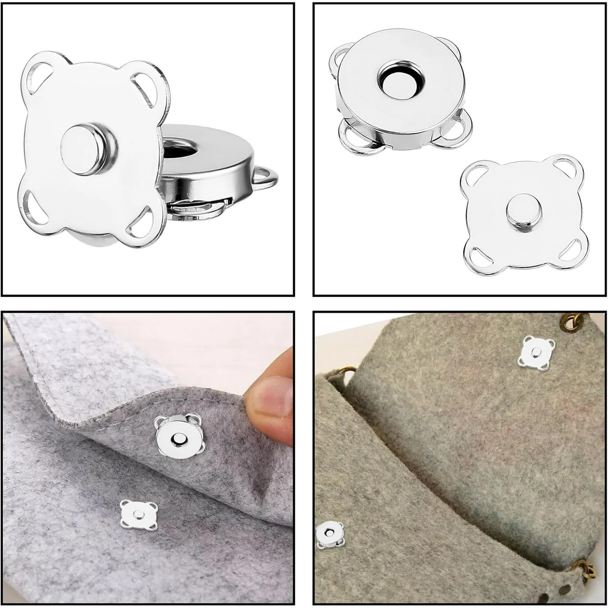 Magnetic Snap Fasteners - Pack of 12 - Plum Blossom Shaped Concealed Snap Fasteners - 14mm Hook & Loop Fasteners - Suitable for DIY projects such as wool and — image 4