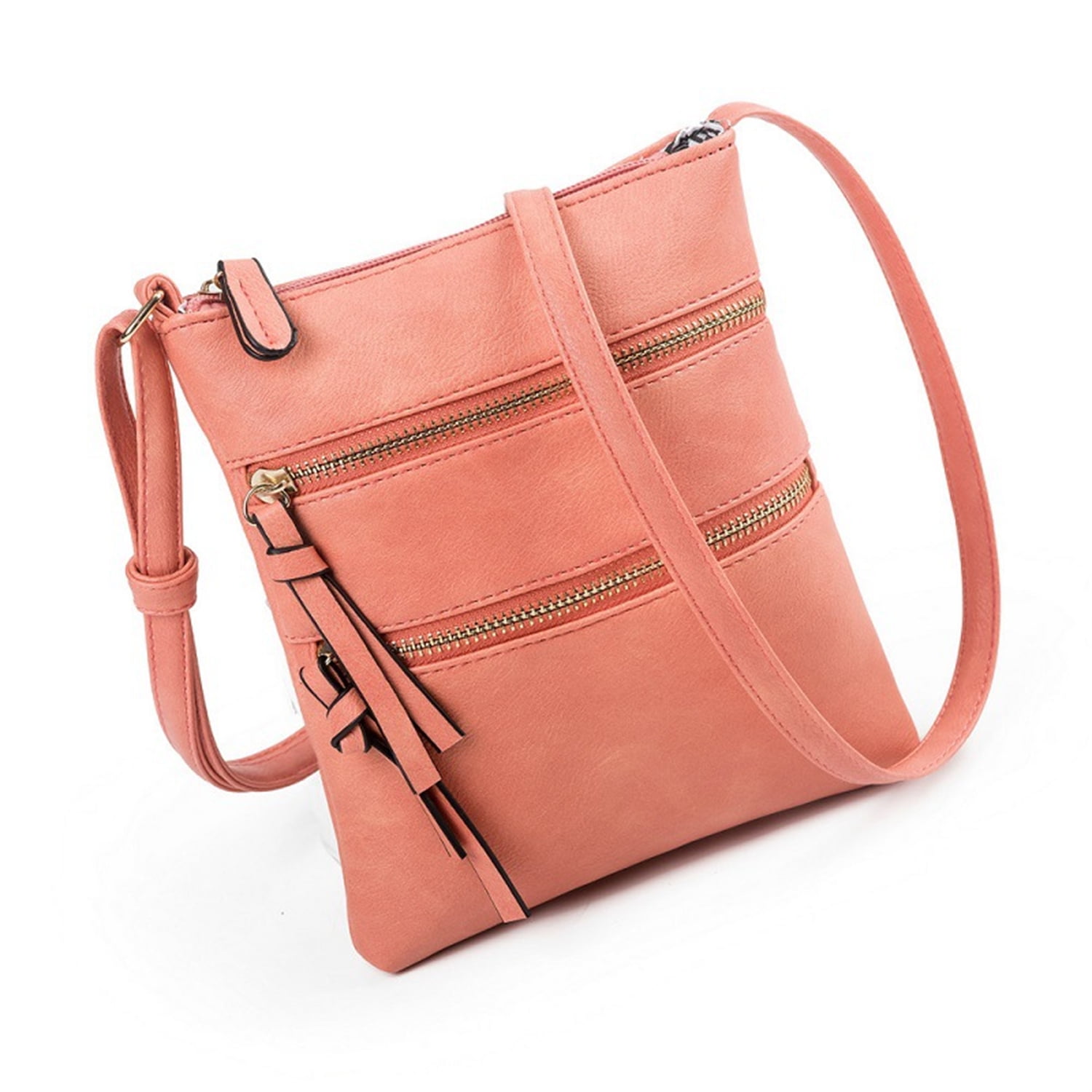 Small Crossbody Purses for Women Multi Pocket Travel Bag Over The Shoulder with Extra Long Strap - Beige Watermelon Red — image 4