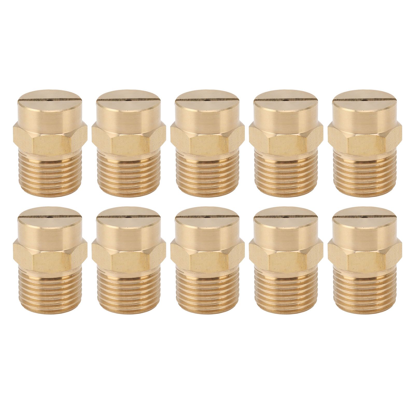 10PCS Directional Slot Nozzle Brass Cooling Misting Rustproof Heat Resistant Water Hose Nozzle for Lawns Vegetable Gardens 4 Point Thread