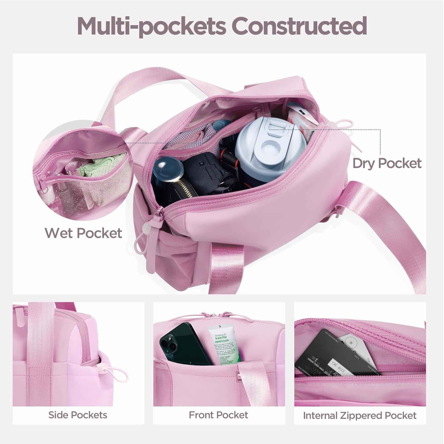 Mini Gym Bag for Women Girls Small Gym Tote Bag with Wet Compartment Waterproof Travel Duffle Bag Cute Workout Sport Bag — image 4