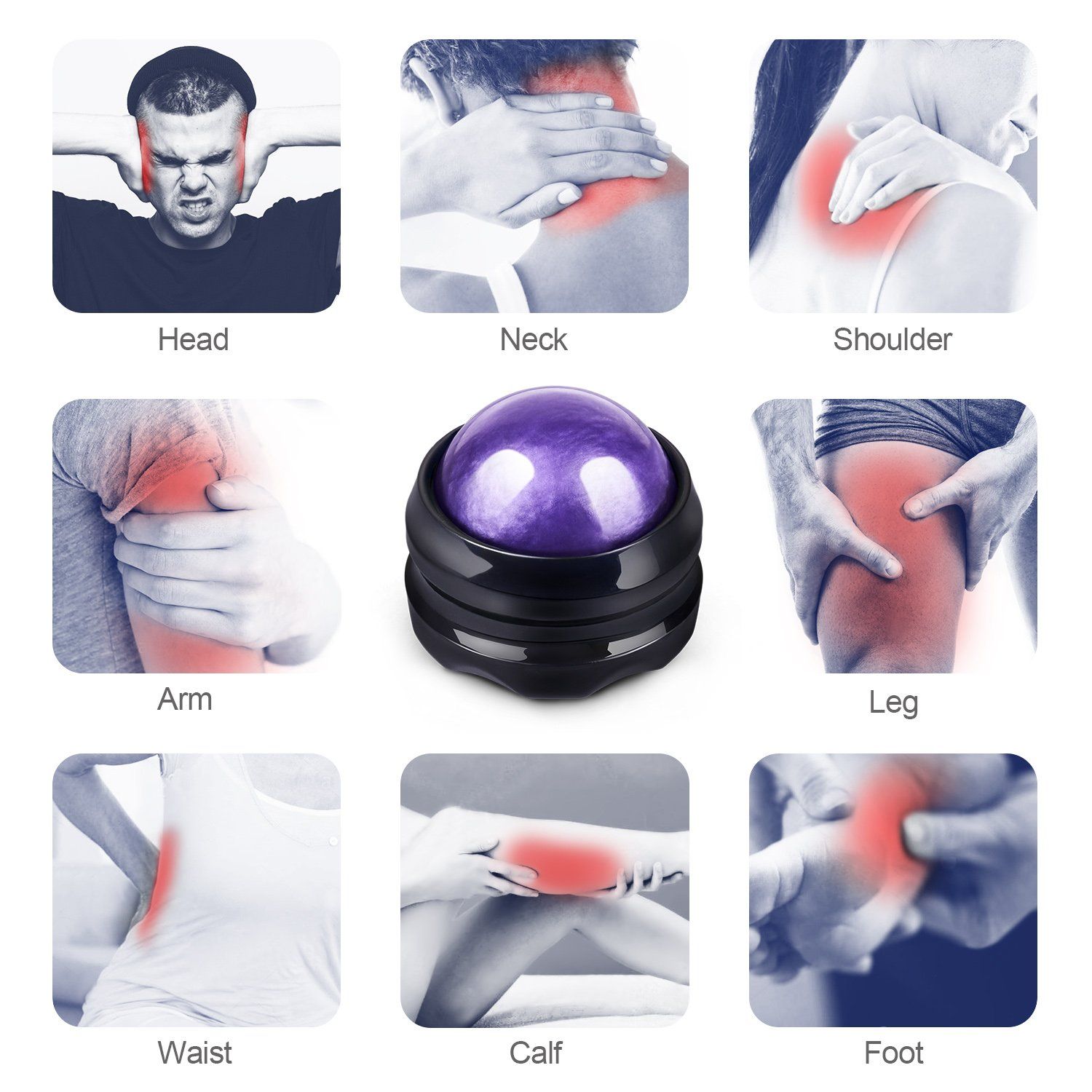 Manual Massage Roller Ball - Massager and Therapy Tool for Sore Muscles, Shoulders, Arms, Neck, Back, Feet, Body, Deep Tissue โ image 3