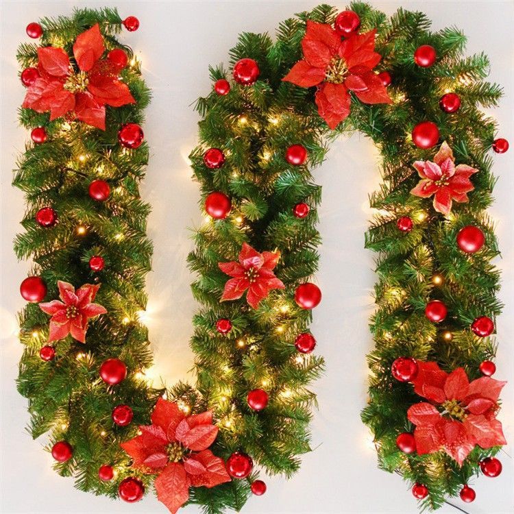 Christmas Garland 2 Piece Set 2.7m Garland With Lights Christmas Home - Pink - Size 270cm — image 4