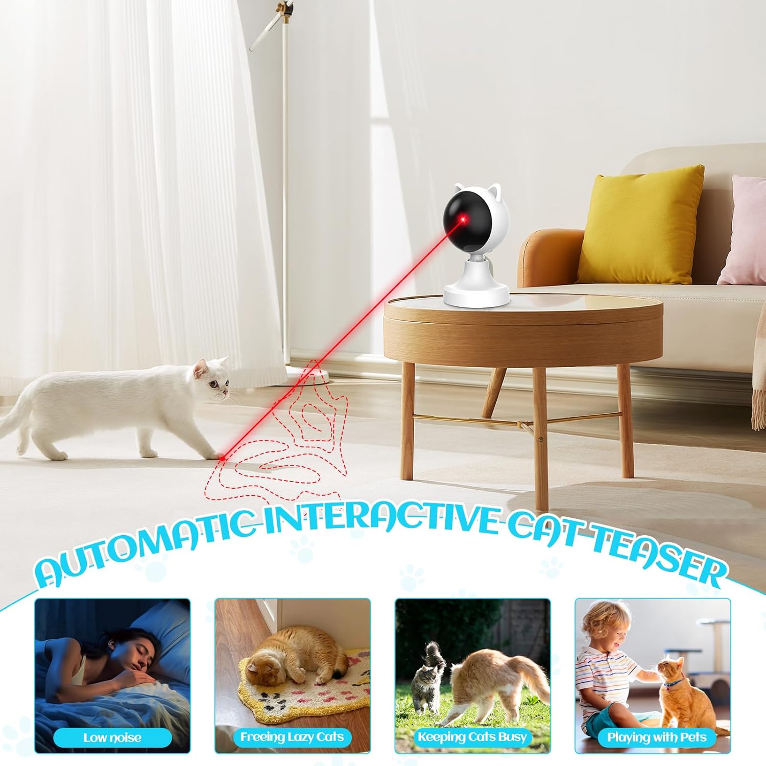 CARLA HOME Interactive Laser Toy for Cats with Adjustable Angle, USB Rechargeable & 2 Speed Modes — image 2