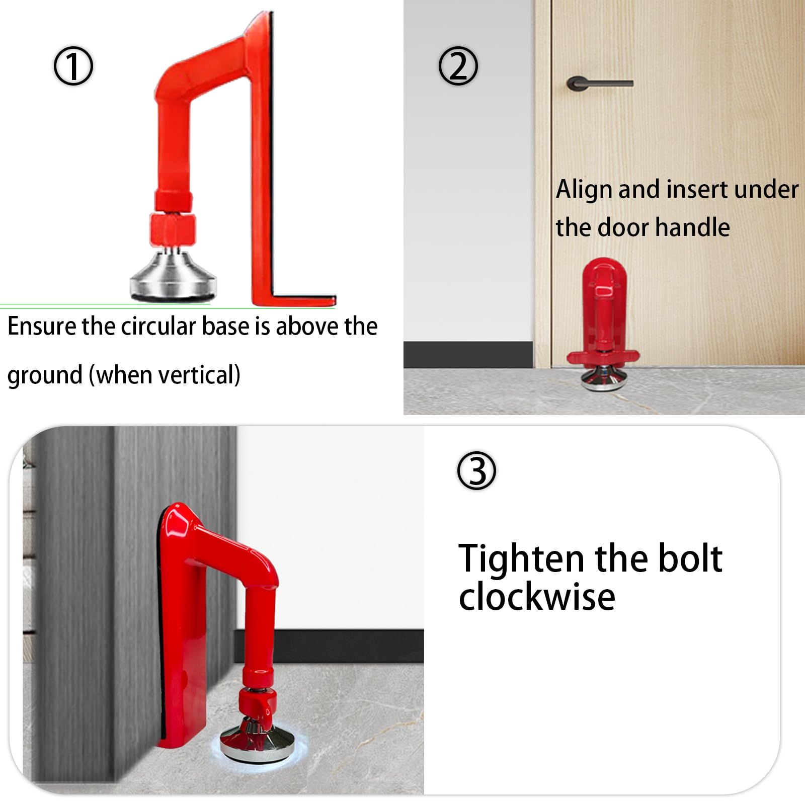 Door Stoppers Security - Portable Door Lock for Travel Anti Theft Door Blocker, Hotel Room Apartment Safety - Children — image 4