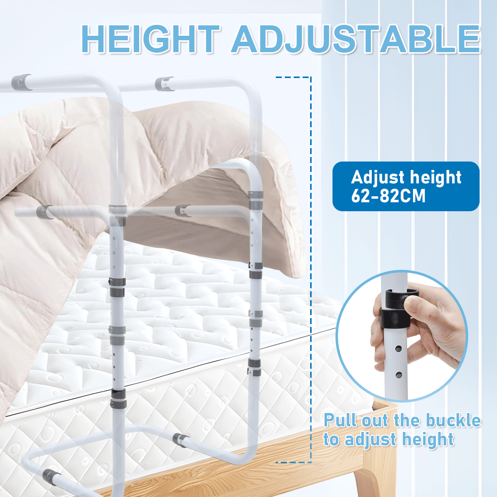 Blanket Lifter Bar 62-82cm Height Adjustable Feet Tent Steel Bed Cradle Max Load 136kg with 4 Clips for Feet Toes Leg Knee Ankle Post Surgery Recovery โ image 4