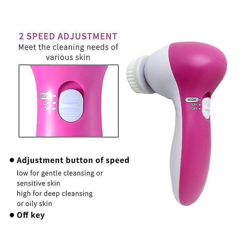 Electric Facial Cleaner 5 In 1 Face Cleansing Brush Wash Machine Spa Skin Care Massager Blackhead Cleaning Facial Cleanser Tools — image 4