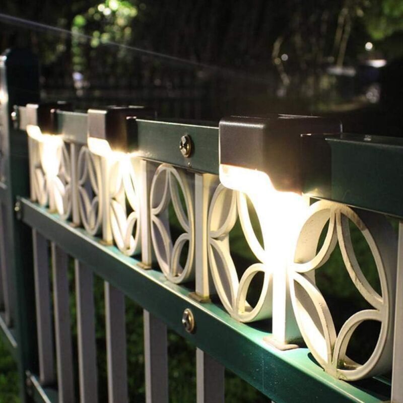 8 Pieces Solar Light, LED, for Stairs, Deck, Outdoor Black Shell Warm White — image 4