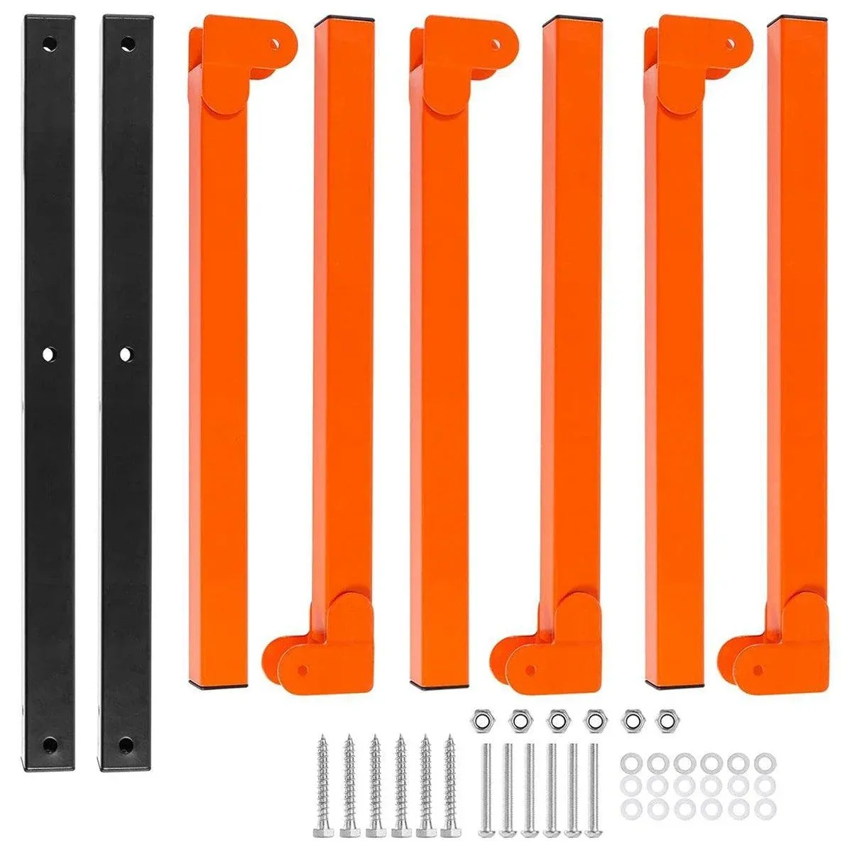 2PCS Wall Mounted Folding Storage Rack Carbon Steel Multi-Layer Organizer — image 2