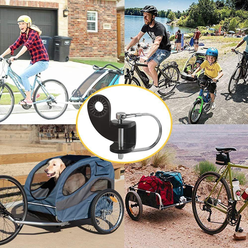 2 Set Bike Trailer Hitch Bicycle Stainless Steel Trailers Adapter Replacement Connector to Pets Stroller — image 4
