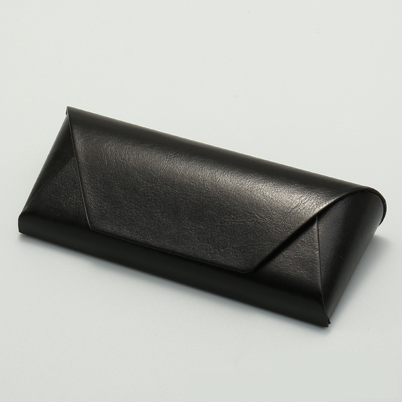 2 Pcs ( 1 Brown + 1 Black ) Vintage Style PU Leather Eyewear Case - Protective Hard Shell with Soft Lining — image 3