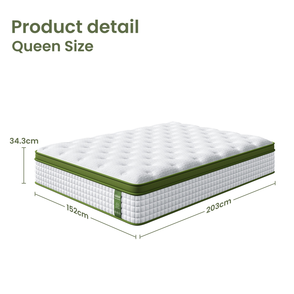 BedStory 34cm Queen Latex Hybrid Mattress Medium Firm - 5 Zone Pocket Spring Bed for Pressure Relief Motion Isolation โ image 2