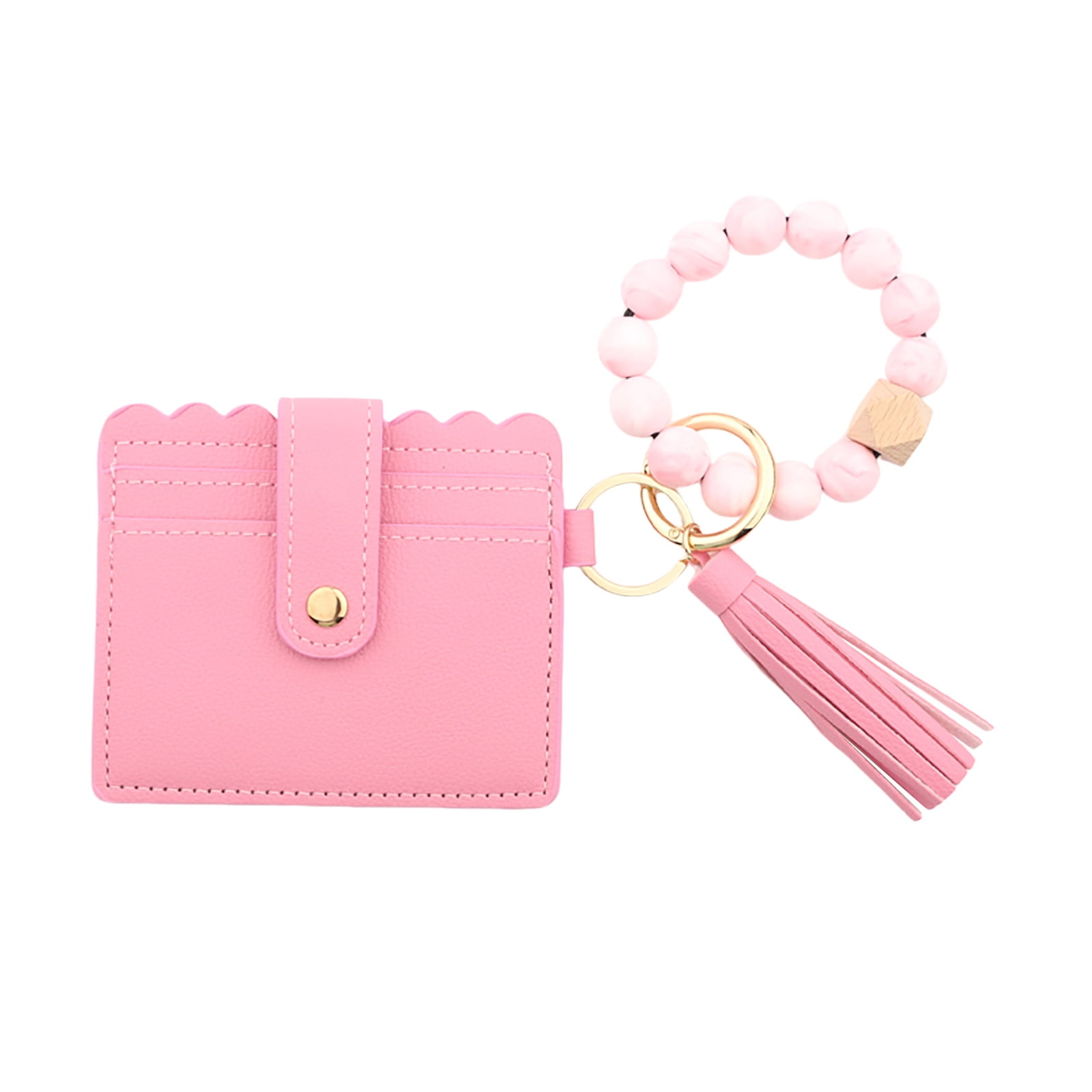 Wallet Women, Wallet Keychain Wristlet for Women, Slim Credit Card Holder Wallet, Fashion Tassel Keychain Bangle Key Ring Purse for Women ( 18 Kinds of Prints — image 2