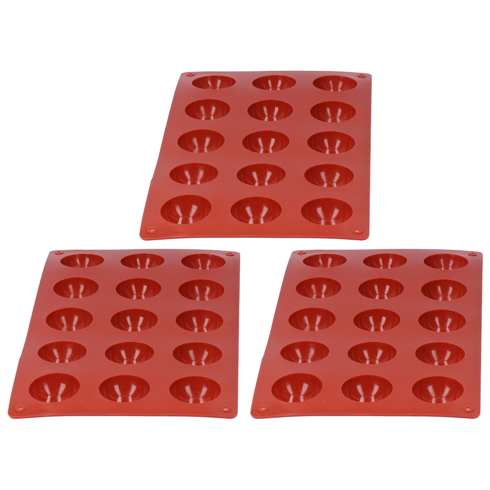 3Pcs Cake Mold 15 Hole Hemispherical Silicone Chocolate Mold Food Grade Dessert Bakeware — image 6