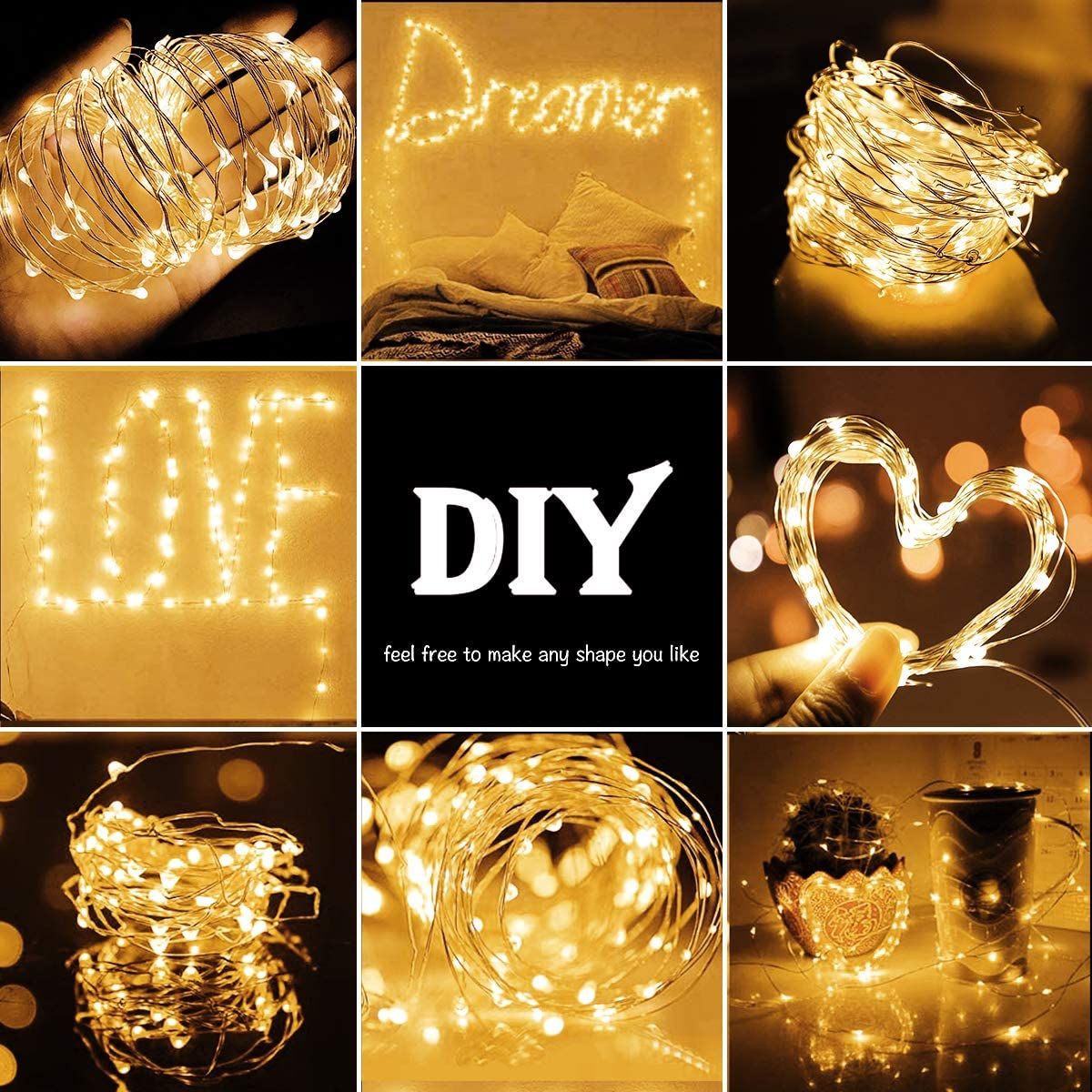 LED Fairy Light USB Powered String Light Waterproof Copper Wire 16 feet 50 LED Firefly Star Moon Light DIY Wedding Party — image 5