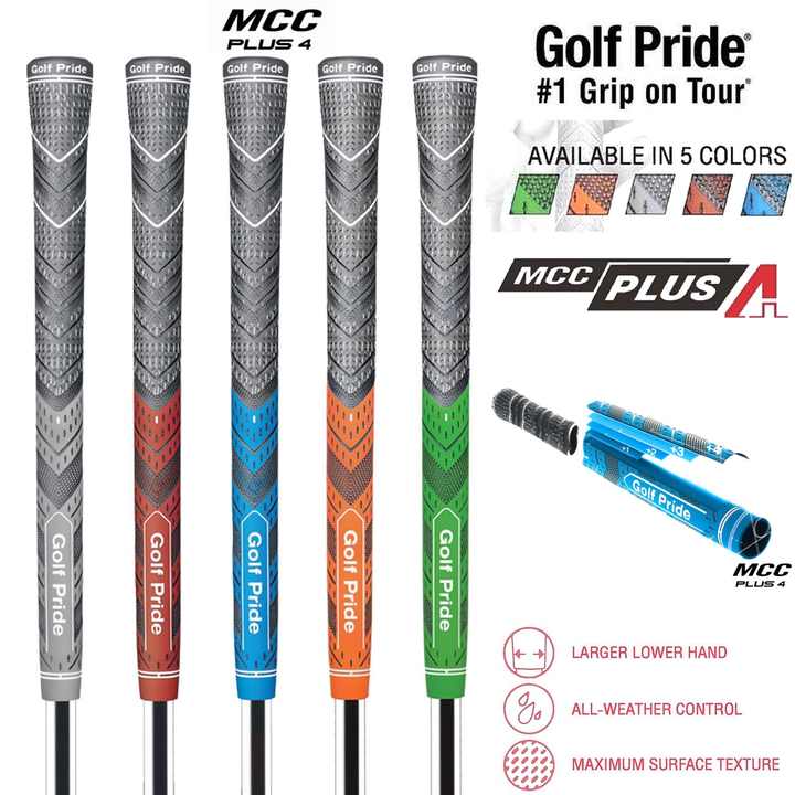 2 Pcs Blue MCC PLUS4 Midsize Golf Grip - Rubber and Cotton Thread Hybrid, 265 mm, 72g, Core 60 โ image 2