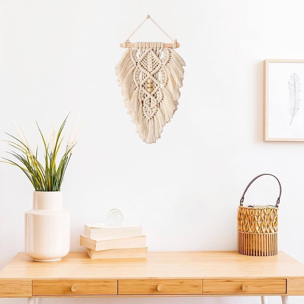 Handmade Boho Woven Tapestry, Boho Home Decor for Dorm Home Bedroom Western Room Decoration Gift for Women (white) โ image 4