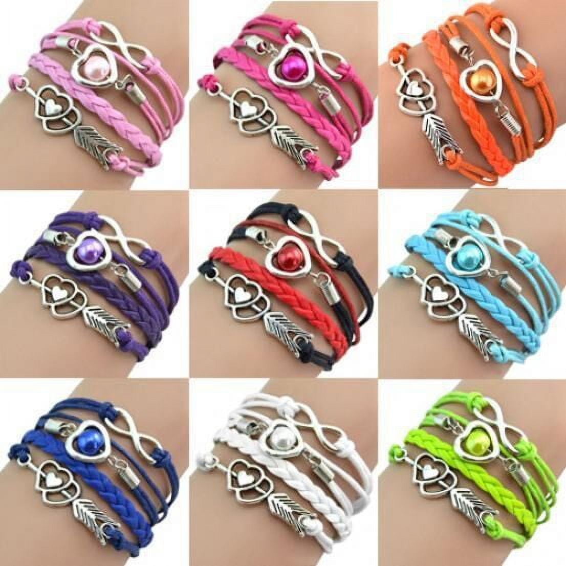 Bracelets for Women Friendship Leather Bracelet Gift Hand Jewelry for Woman or A Girl - There are Many Colors to Choose From Black & Red ā image 2