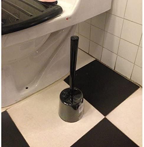 Silicone Toilet Brush and Holder with Long Handle, Deep Cleaning Flexible Bristles and Quick-Drying Storage for Bathrooms, Black โ image 3
