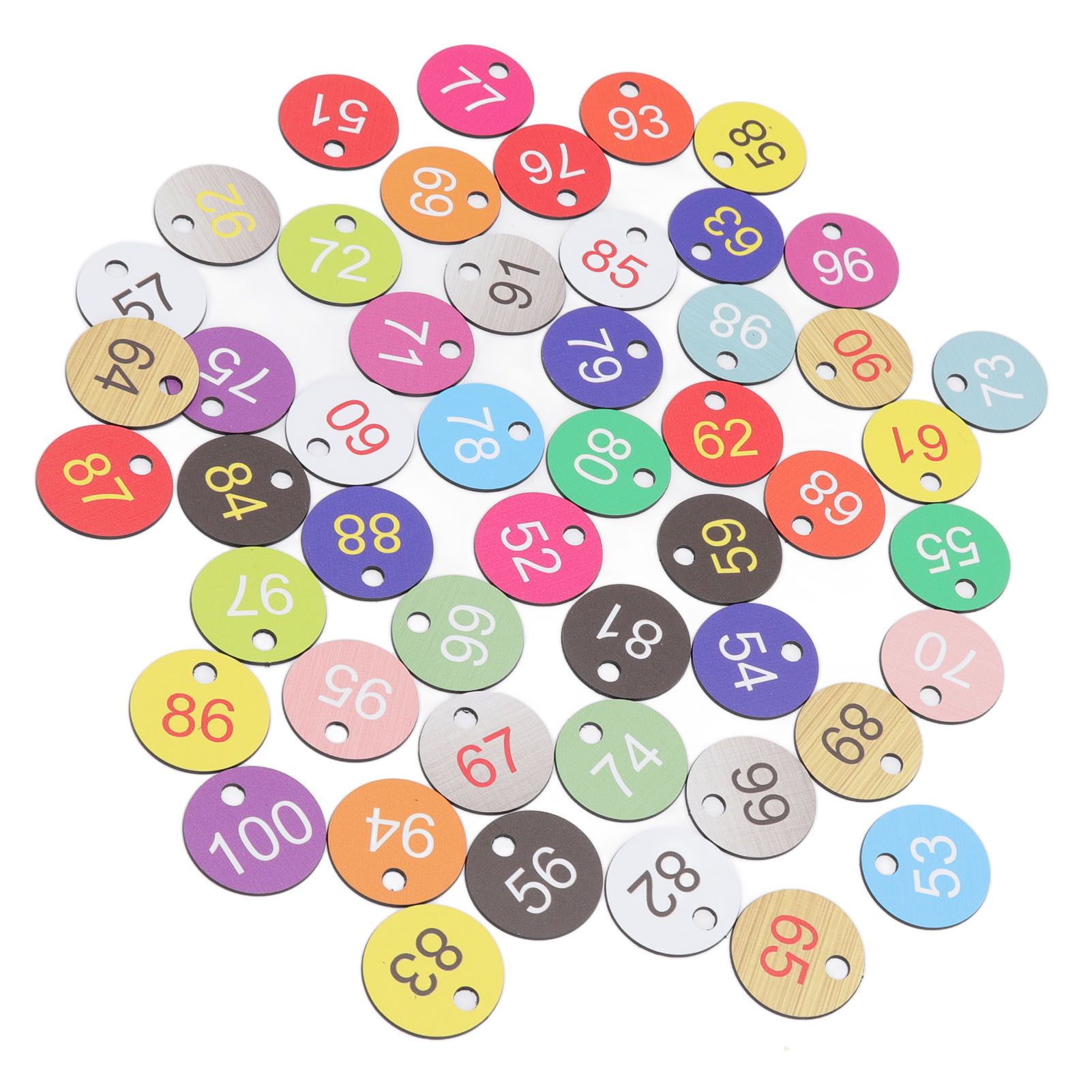 50Pcs Round Plastic Number Tags Plastic Number Labels for Beekeeping Livestock Farming 51-100 — image 4