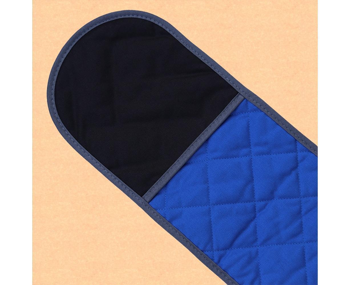 Double-ended Heat Resistant Cotton Mitt Oven Padded Kitchen Baking Glove Tool-Blue — image 6