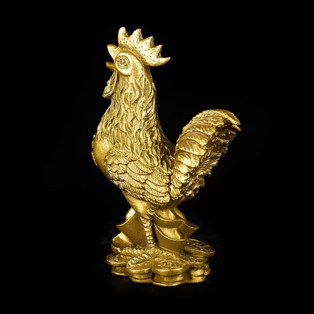 Auspicious Rooster Statue Ingots Wealth Feng Shui Sculpture Home Office Chinese Zodiac Decorative Ornament Business Gift Collection โ image 3