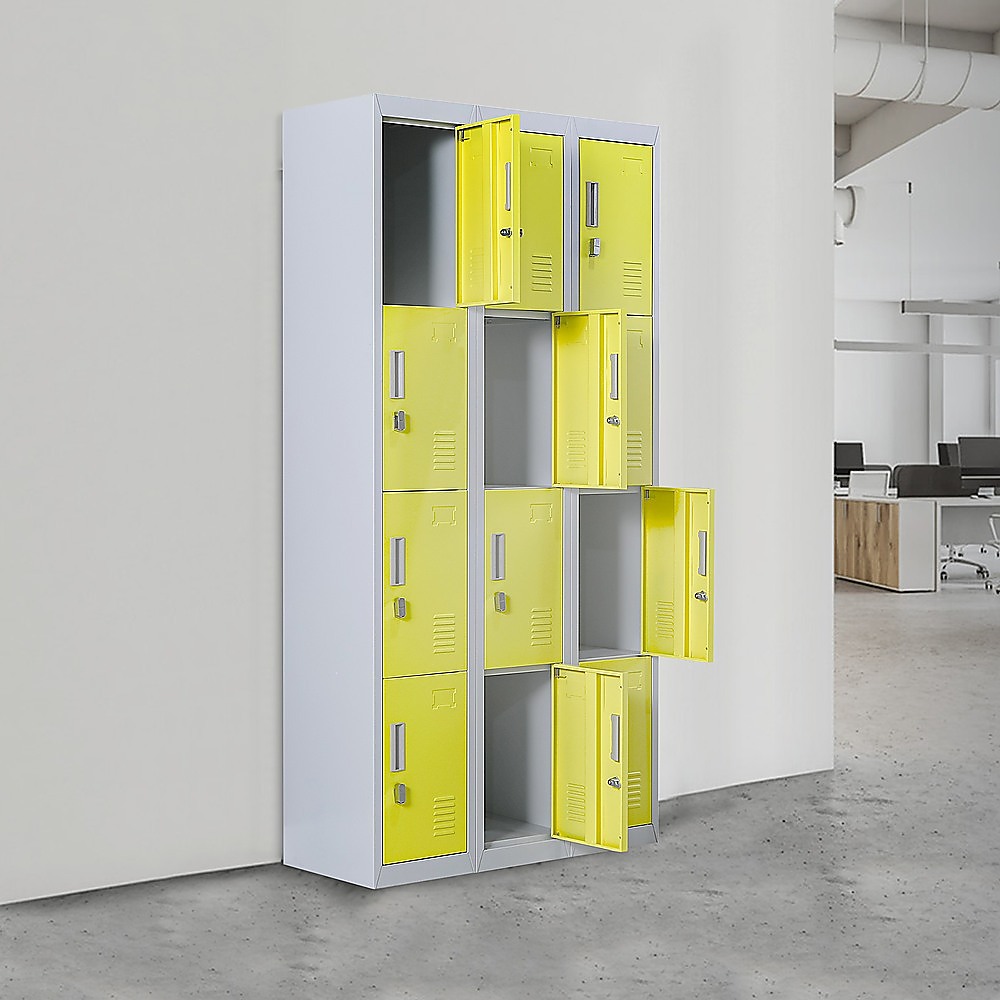 12-Door Locker for Office Gym Shed School Home Storage - Padlock-operated โ image 2