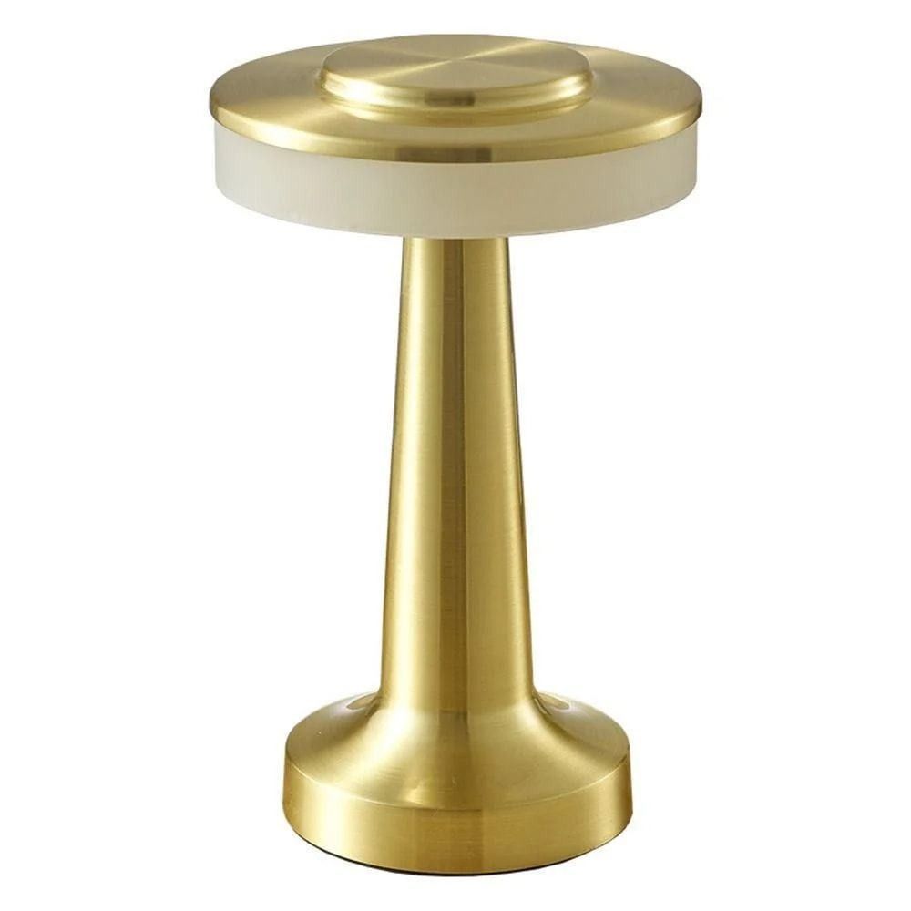 3-Color Dimmable LED Night Light Gold Dumbbell E Style, USB Charging Creative Metal Design, Bedroom Bedside Atmosphere Lamp, Popular Christmas
