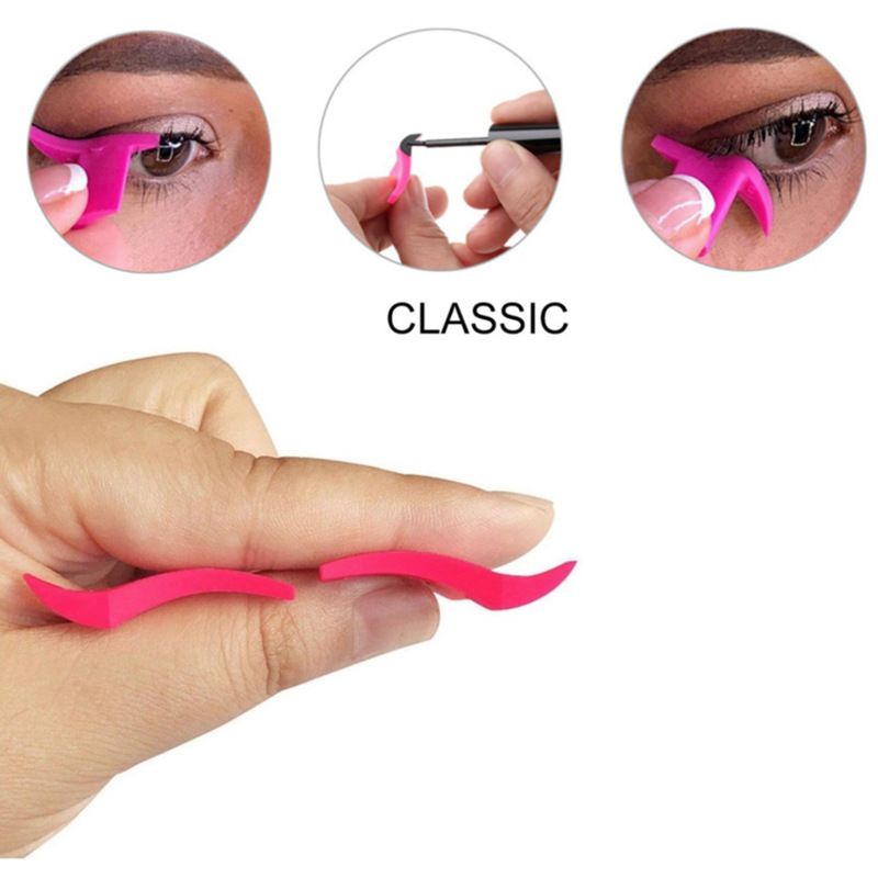 4Pairs of (classic style and dramatic syle) Silicon Wing Eyeliner Stamp Eyeshadow Stencil Models Wing Style Eye Liner Tool โ image 3