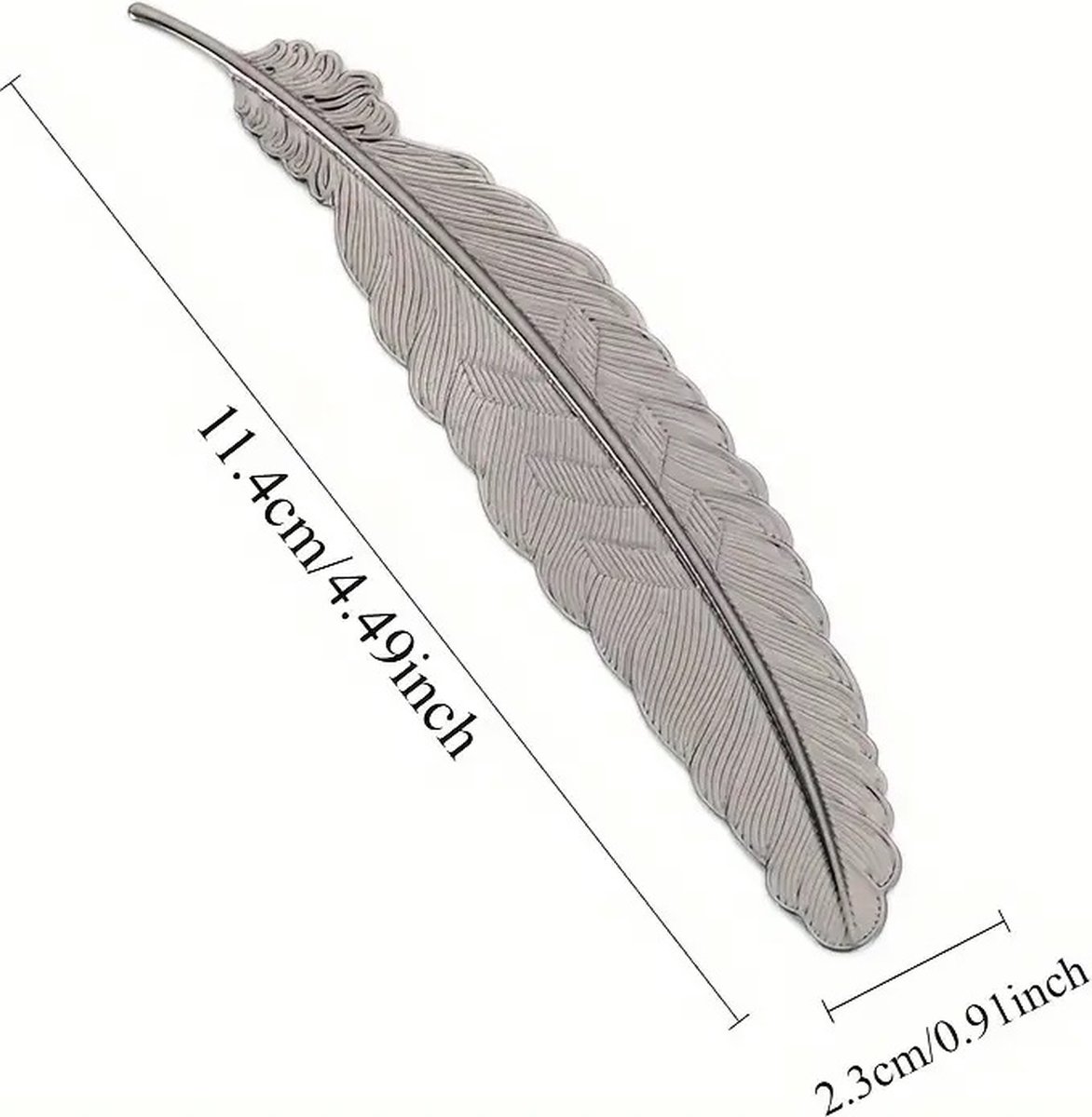 Feather Shaped Bookmark | Metal | 11.4 cm | Silver — image 4