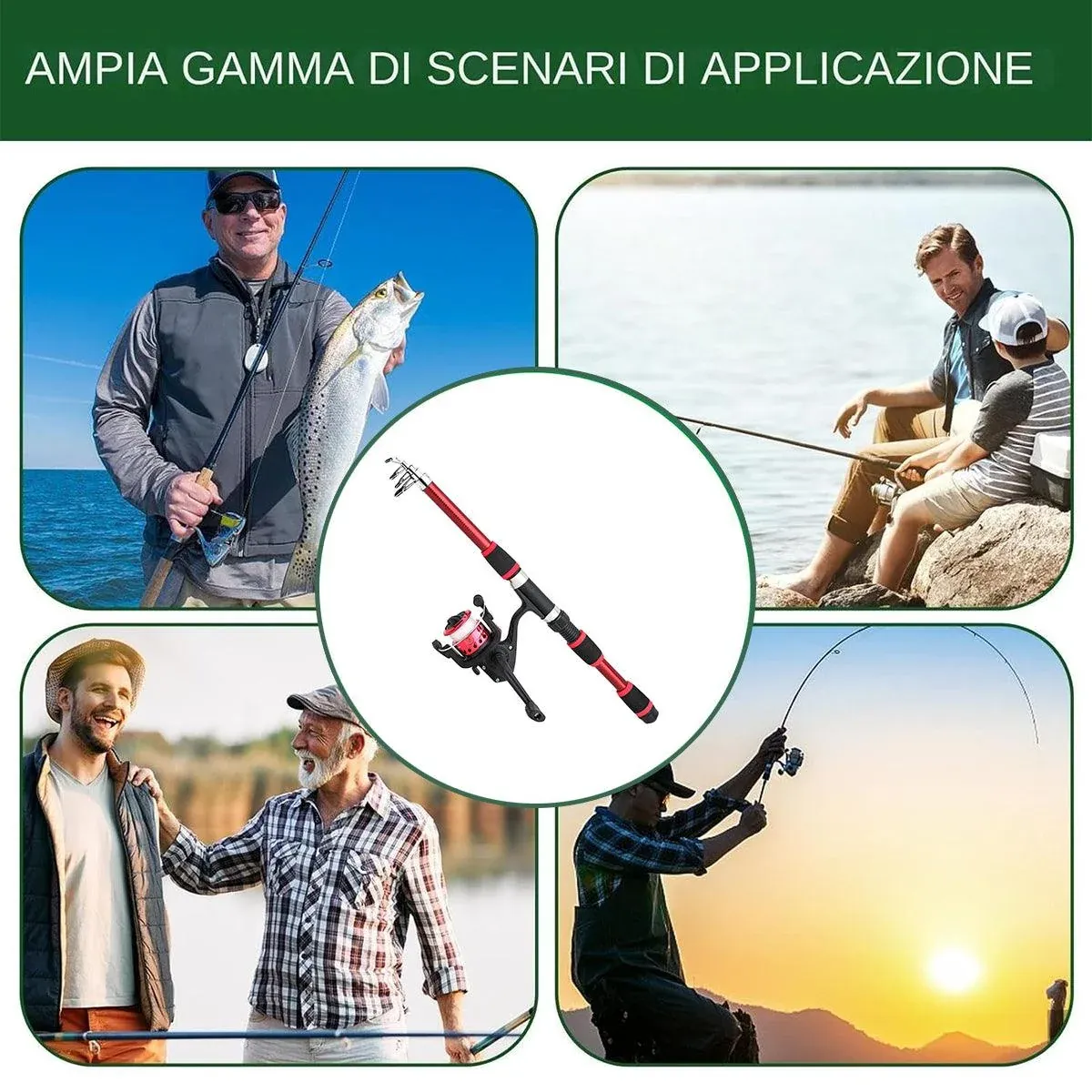 Ultra Short Pocket Portable Fishing Rod Compact Short Rod for Travel Angling - Red โ image 6