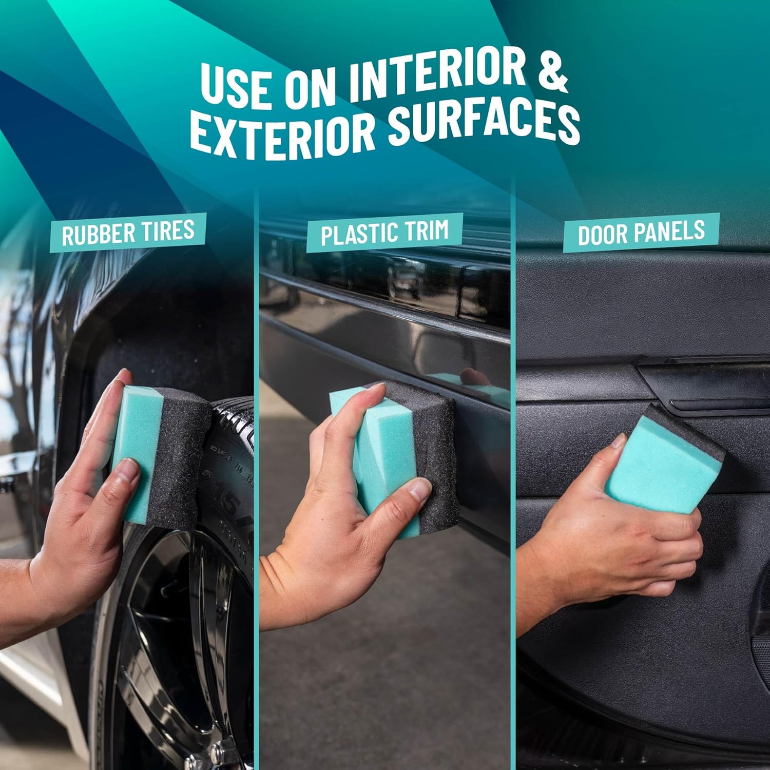 Tire Shine Applicator Pads - Foam Pads for Applying Tire Dressings, Protectants, Wax, Polish and Car Detailer Products for Trucks and SUVs, (Pack of 4) — image 5